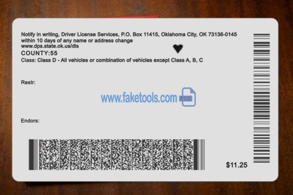 oklahoma driver license barcode generator